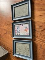 3 blauw grijze Fotolijstjes, Audio, Tv en Foto, Fotografie | Fotolijsten, Ophalen of Verzenden, Gebruikt