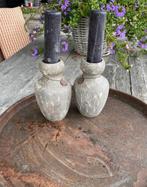 kaarsenstandaards aardetinten CHCS 2 stuks BROCANTE, Overige materialen, Bruin, Ophalen of Verzenden, Zo goed als nieuw