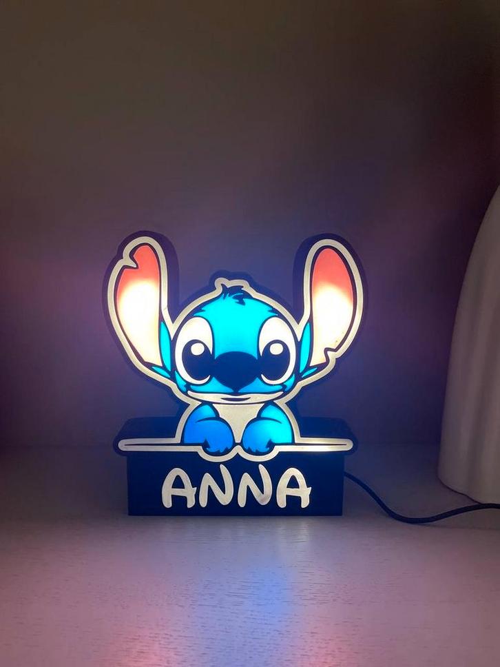Disney Stitch Nachtlamp met eigen naam - LED, Kinderen en Baby's, Kinderkamer | Inrichting en Decoratie, Nieuw, Lamp, Ophalen of Verzenden