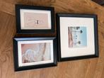 3 zwarte fotolijstjes als nieuw, Ophalen, Minder dan 50 cm, Zo goed als nieuw, Minder dan 50 cm