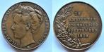 Bronzen inhuldigingspenning Wilhelmina 1898, Postzegels en Munten, Penningen en Medailles, Verzenden, Brons, Nederland
