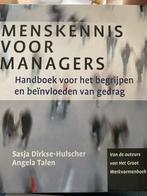 Sasja Dirkse - Hulscher - Menskennis voor managers, Gelezen, Sociale wetenschap, Ophalen of Verzenden, Sasja Dirkse - Hulscher; Angela Talen