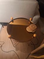 Koperkleurige Zuiver tafel met spiegelglas, Minder dan 55 cm, Gebruikt, Rond, Glas