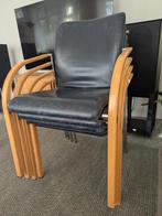 4 Leolux Cimaronne Eetkamerstoelen, Huis en Inrichting, Stoelen, Ophalen, Zwart, Vier, Modern