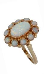 Fraaie Opaal 14k gouden entourage rozet dames ring edelsteen