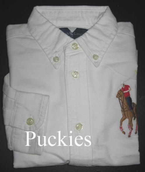 Wit Ralph Lauren big pony overhemd maat 158 *NIEUW*, Kinderen en Baby's, Kinderkleding | Maat 158, Nieuw, Jongen, Overhemd of Blouse