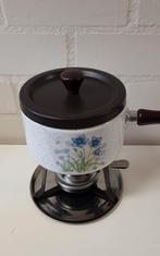 2136, vintage Fonduepan met bloemen gezellig met de familie, Ophalen of Verzenden