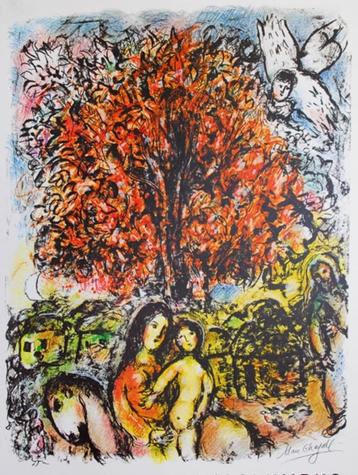 Marc Chagall(1887) Exp Affiche"At Pace Columbus Familie" Ges beschikbaar voor biedingen