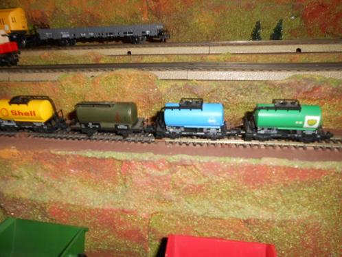 Minitrix of Arnold of Roco of Rivarossi of ??? 4 ketelwagons, Hobby en Vrije tijd, Modeltreinen | N-Spoor, Zo goed als nieuw, Treinset