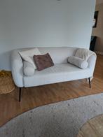 Witte stoffen bank, Ophalen, Tweepersoons, 75 tot 100 cm, Zo goed als nieuw
