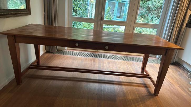 Prachtige oude franse eettafel met diepe lade 230x 84, Huis en Inrichting, Tafels | Eettafels, Zo goed als nieuw, 50 tot 100 cm