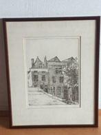 ets Leiden Vliet met Molensteegbrug Petrus Cornelis de Boer, Antiek en Kunst, Kunst | Etsen en Gravures, Ophalen