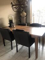 Massief eiken rechthoekige tafel, Huis en Inrichting, Tafels | Eettafels, Ophalen, 200 cm of meer, 50 tot 100 cm, Zo goed als nieuw