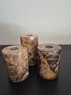 Set van 3 marmeren kaarsenhouder., Ophalen, Zo goed als nieuw, Minder dan 25 cm