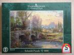 1000 Puzzel: Thomas Kinkade - Cobblestone Evening, Hobby en Vrije tijd, Denksport en Puzzels, Ophalen, 500 t/m 1500 stukjes, Gebruikt