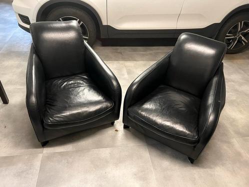 2x Molinari why not fauteuils, Huis en Inrichting, Fauteuils, Gebruikt, Leer, 50 tot 75 cm, 75 tot 100 cm, Ophalen