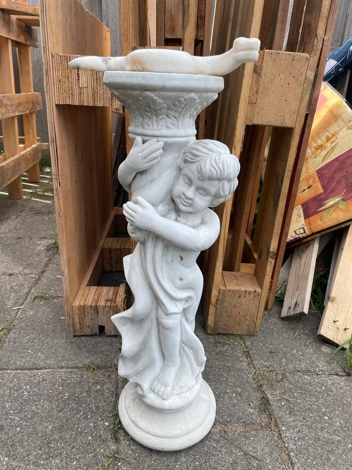 Marmeren Beeld van Kind met Vaas - Tuin of Interieur Decorat, Antiek en Kunst, Kunst | Beelden en Houtsnijwerken, Ophalen