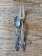 Antiek WMF Facher 900 verzilverd lepeltje en vorkje, Ophalen of Verzenden