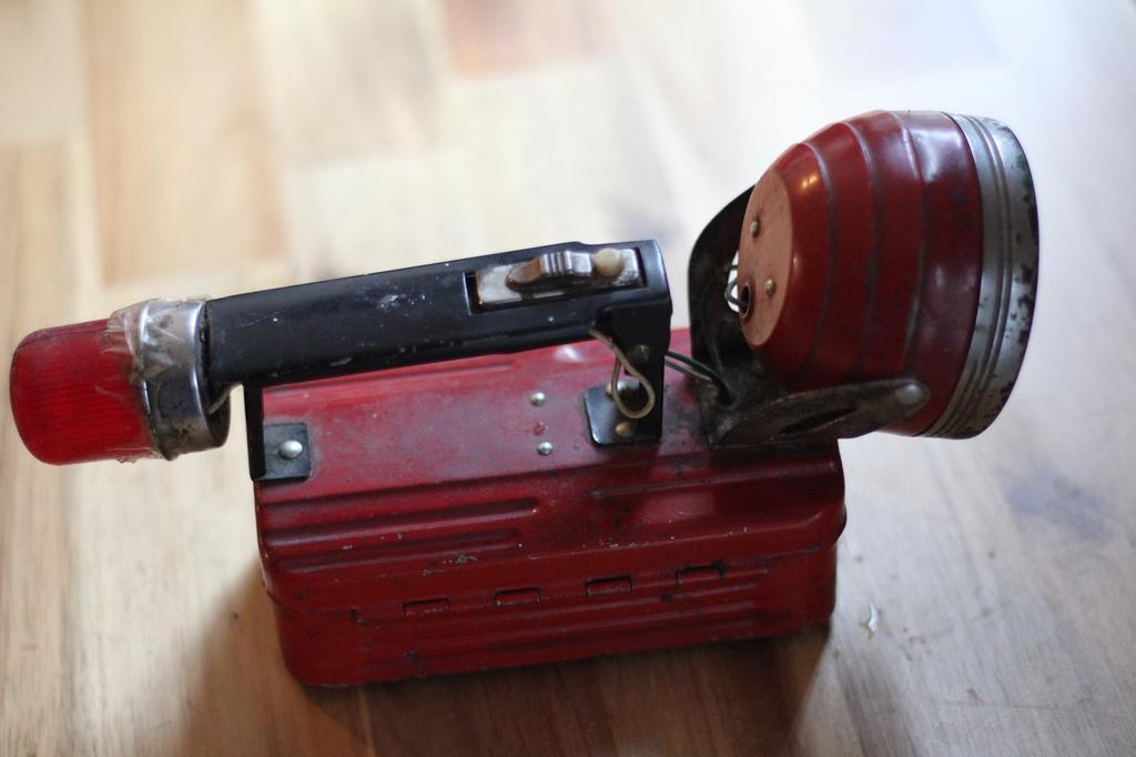 Antieke waarschuwingslamp voor de weg, Antiek en Kunst, Ophalen of Verzenden