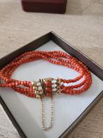 Vintage Koraal Armband met Gouden Sluiting, Sieraden, Tassen en Uiterlijk, Antieke sieraden, Ophalen of Verzenden, Goud, Armband