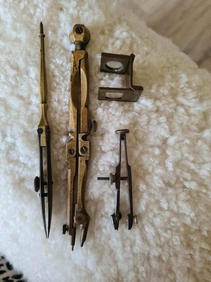 Nautiek Vintage Passer, Trekpen, Loep -Precisie Instrumenten, Antiek en Kunst, Antiek | Gereedschap en Instrumenten, Ophalen of Verzenden