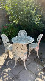 Gietijzeren set tuinset bistro wit gietijzer setje tuinsetje, Ophalen, Gebruikt, Tuinset, Eettafel