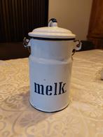 Emaille melkbus met beker wit/blauw, Ophalen of Verzenden