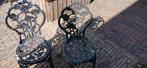 2x bistro gietijzer stoelen, Ophalen, Gebruikt, Overige materialen, 2 zitplaatsen