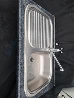 RVS Wasbak met Kraan - Keuken of Badkamer, Huis en Inrichting, Keuken | Keukenelementen, Ophalen, Minder dan 50 cm, Gebruikt, Minder dan 100 cm