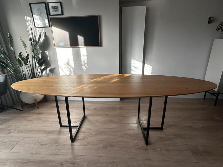 Ovale eettafel 270 cm, Huis en Inrichting, Tafels | Eettafels, Zo goed als nieuw, 100 tot 150 cm, 200 cm of meer, Ovaal, Ophalen