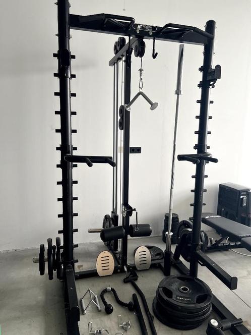 Newton Fitness Full Rack complete thuis gym met gewichten, Sport en Fitness, Fitnessmaterialen, Zo goed als nieuw, Overige typen