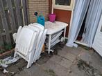 Witte tuinset, Tuin en Terras, Tuinsets en Loungesets, Ophalen, Gebruikt, Kunststof, 5 zitplaatsen