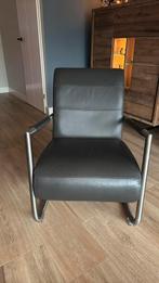 Z.g.a.n. Fauteuil Angelica Henders & Hazel leer antraciet, Huis en Inrichting, Stoelen, Ophalen, Leer, Zo goed als nieuw, Eén
