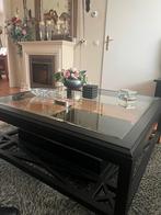 Salontafel glas zwart, 100 tot 150 cm, 150 tot 200 cm, Ophalen of Verzenden, Zo goed als nieuw