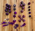 Set van paarse kerstballen + ornamenten + decoratie, Diversen, Kerst, Ophalen of Verzenden, Nieuw
