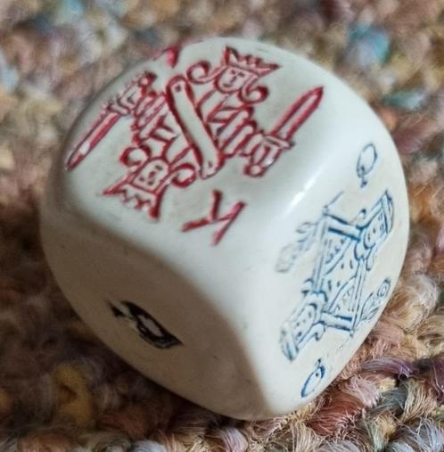 Vintage pokerdobbelsteen, Hobby en Vrije tijd, Gezelschapsspellen | Bordspellen, Gebruikt, Ophalen of Verzenden