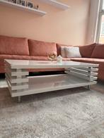 Hoogglans Witte Salontafel, Huis en Inrichting, Ophalen, Kunststof, 100 tot 150 cm, Zo goed als nieuw