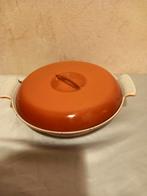 Oranje gevlamd emaille 3 vakspan, Ophalen of Verzenden