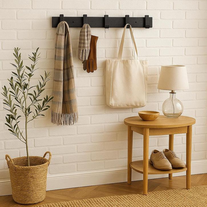 Wandkapstok - Zwart - 60cm, Huis en Inrichting, Woonaccessoires | Kapstokken, Nieuw, Wandkapstok, Minder dan 100 cm, Hout, Ophalen