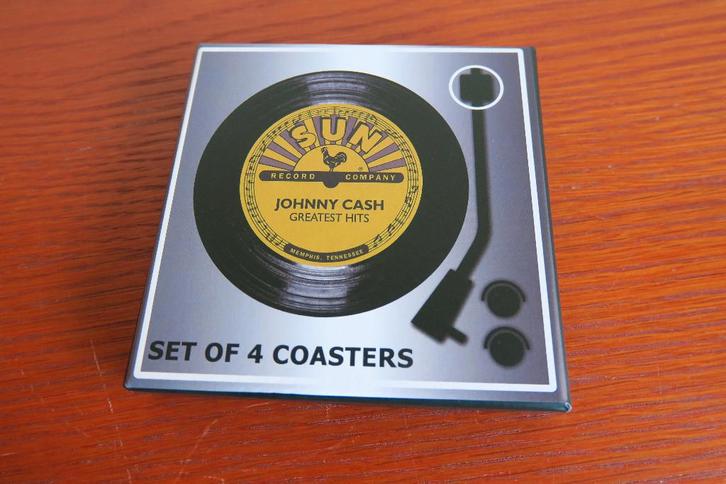 Sun Records Johnny Cash Greatest Hits onderzetters Memphis, Verzamelen, Muziek, Artiesten en Beroemdheden, Nieuw, Overige typen
