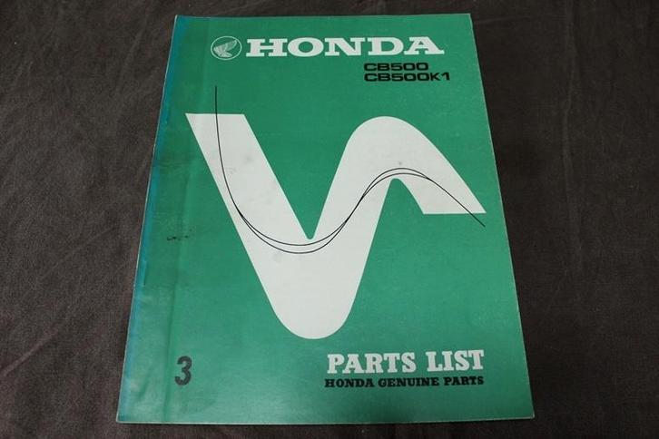 Honda CB500 CB500K1 1973 motorcycle parts list CB 500K1, Motoren, Handleidingen en Instructieboekjes, Honda, Ophalen of Verzenden