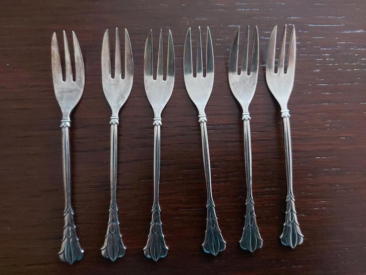 Gebaksvorkjes 12 stuks. Gero 90, model 641, Antiek en Kunst, Antiek | Bestek, Ophalen of Verzenden