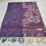 Pashmina Batik Keris sjaal 100% pashmina paars, Pashmina, Ophalen of Verzenden, Zo goed als nieuw, Sjaal