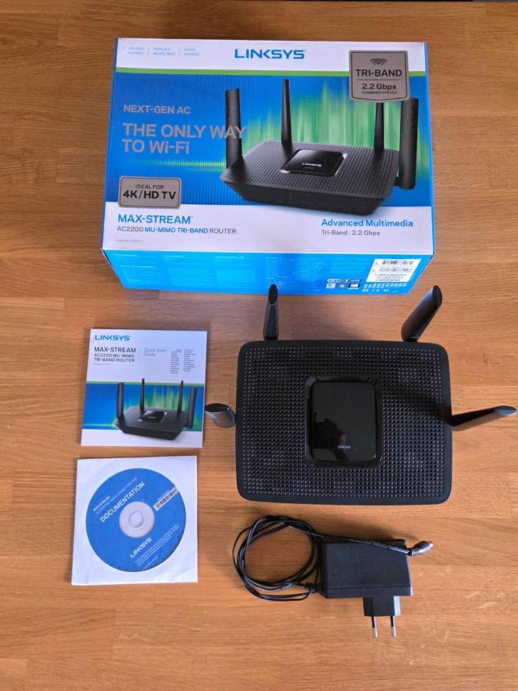 Linksys Max-Stream AC2200 Tri-Band WiFi EA8300 Router, Computers en Software, Routers en Modems, Gebruikt, Router, Ophalen of Verzenden
