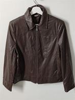 MARCA Bruine Leren Dames Jas Maat M, Kleding | Dames, Ophalen, Zo goed als nieuw, Maat 38/40 (M), Bruin