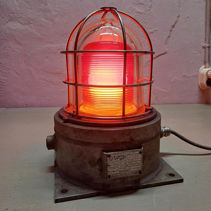 INDUSTRIËLE RODE LAMP EXPLOSIEVRIJE OBSTAKEL MARKERING, Huis en Inrichting, Lampen | Overige, Zo goed als nieuw, Ophalen