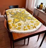 Vintage ovalen tafelkleed met franjes, Ophalen of Verzenden, Zo goed als nieuw, Rechthoek