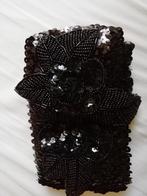 Mooie zwarte stretch  pailletten  ceintuur, Zwart, Tailleriem, Ophalen of Verzenden, 5 cm of meer