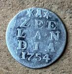 Dubbele Wapenstuiver Zeeland 1754, Postzegels en Munten, Munten | Nederland, Ophalen, Vóór koninkrijk, Zilver, Overige waardes