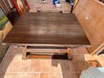 Robuuste houten betaaltafel / winkeltoog – vintage werktafel, Ophalen, Zo goed als nieuw, Rechthoekig, 50 tot 100 cm